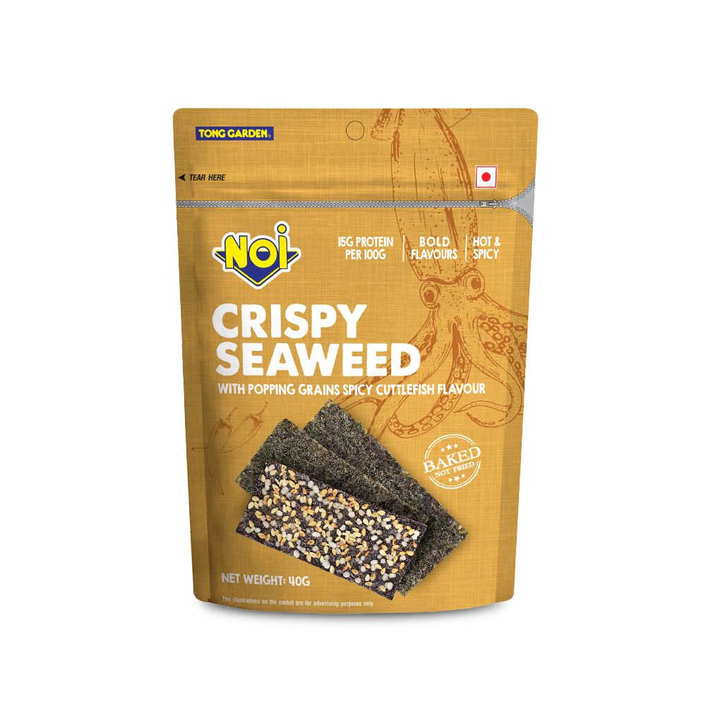 Baked Crispy Seaweed Popping Grains Spicy Cuttlefish 40g (best before 12 Nov 2026)