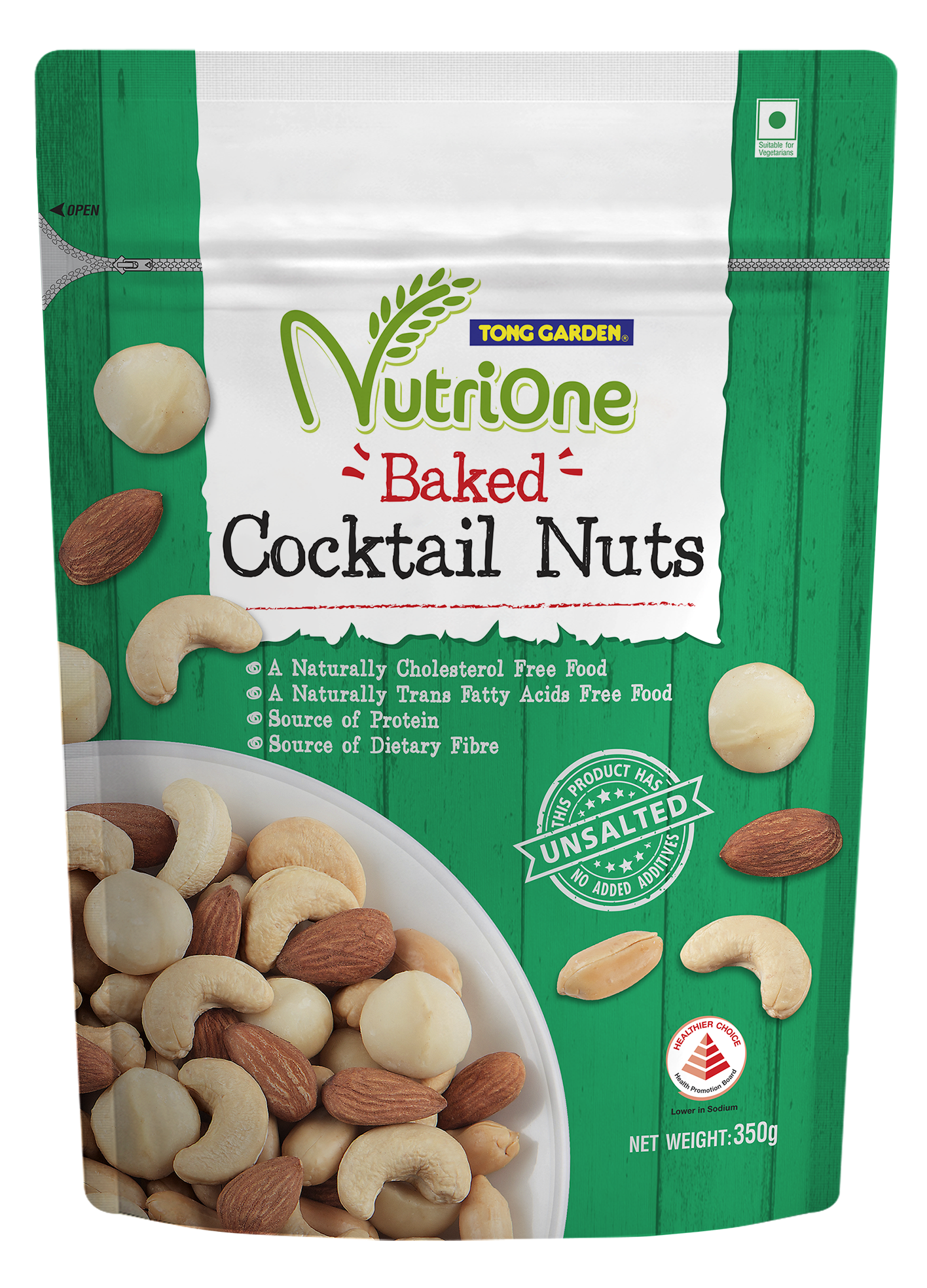 Nutrione Baked Cocktail Nuts (Unsalted) 350g