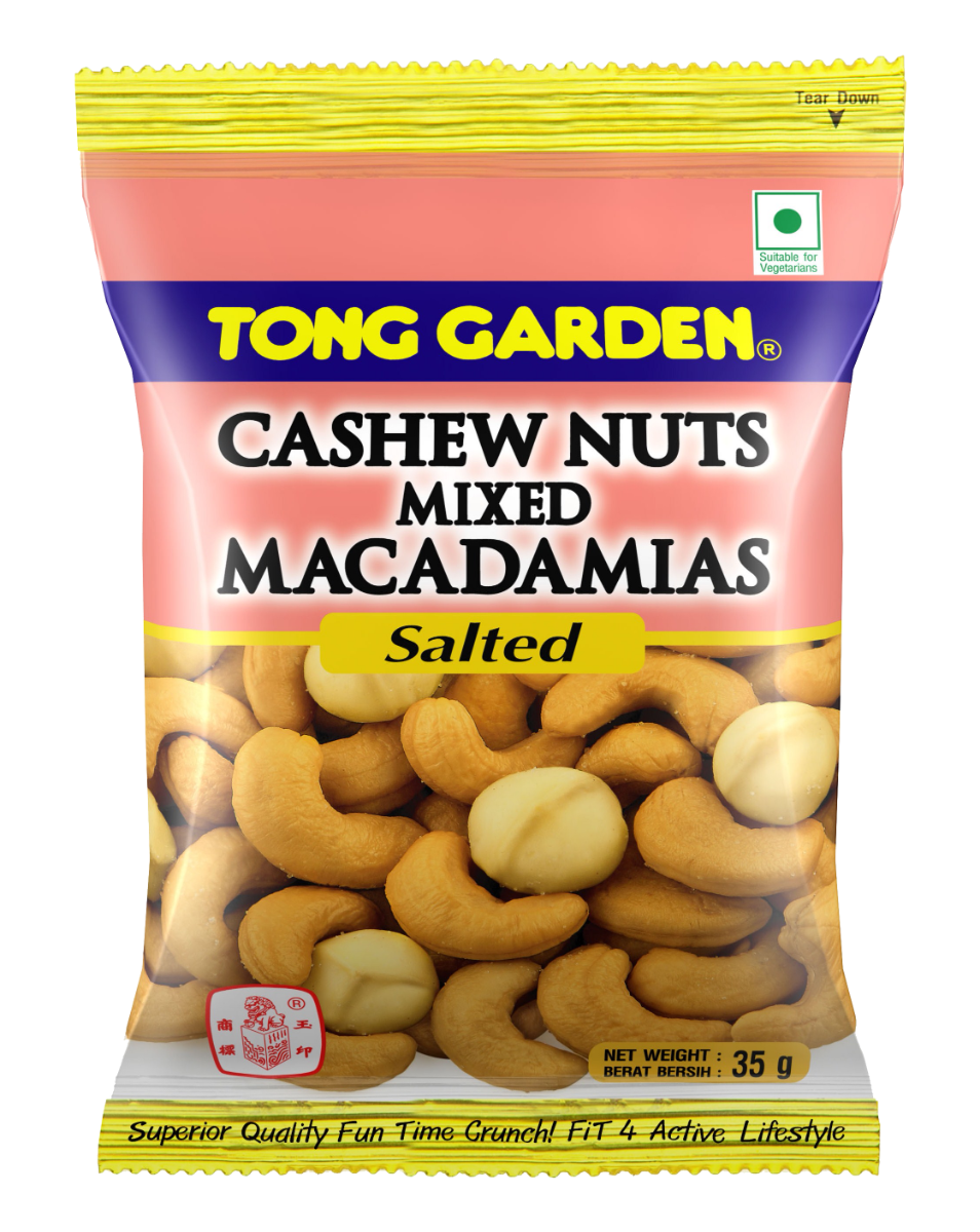 tong garden salted cashew nuts mixed macadamia