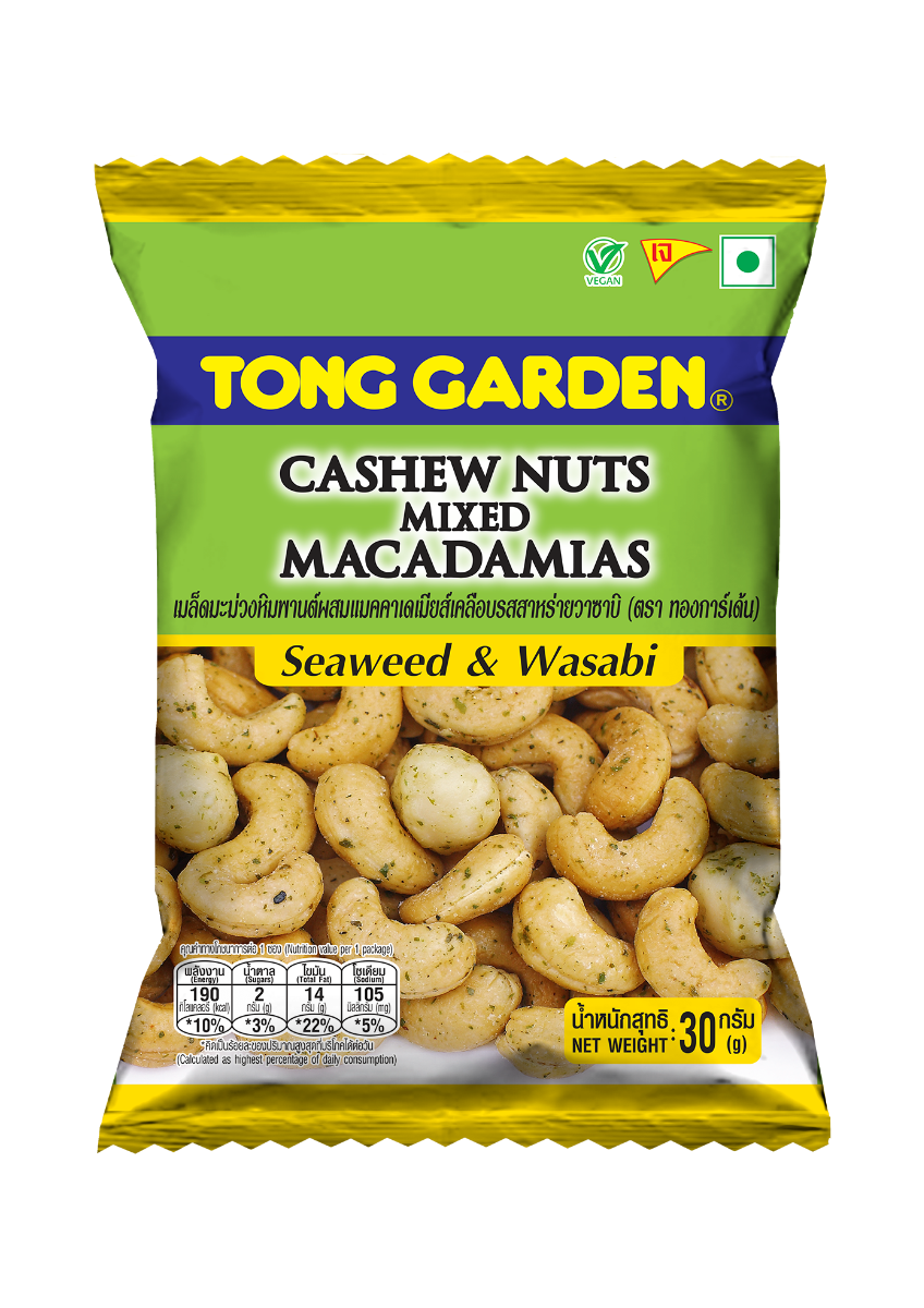 seaweed & wasabi cashew nuts mixed macadamia