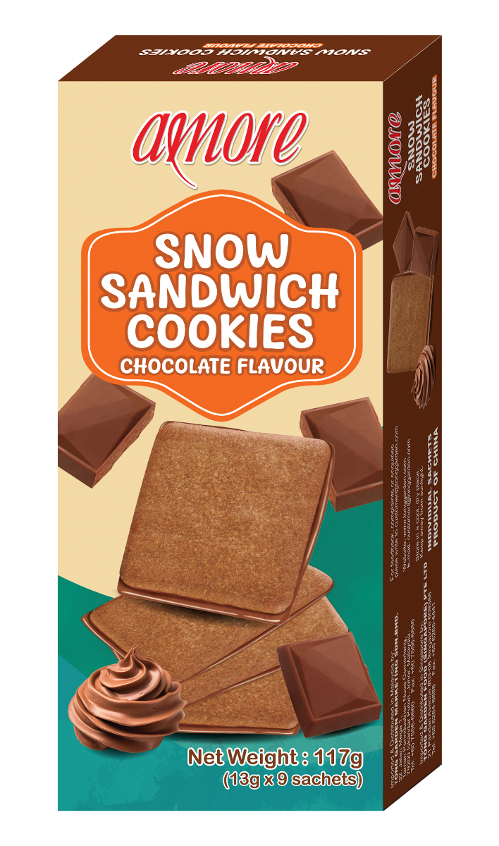Snow Sandwich Cookies Chocolate Flavour 117g [Best before 7 Jan 2027]