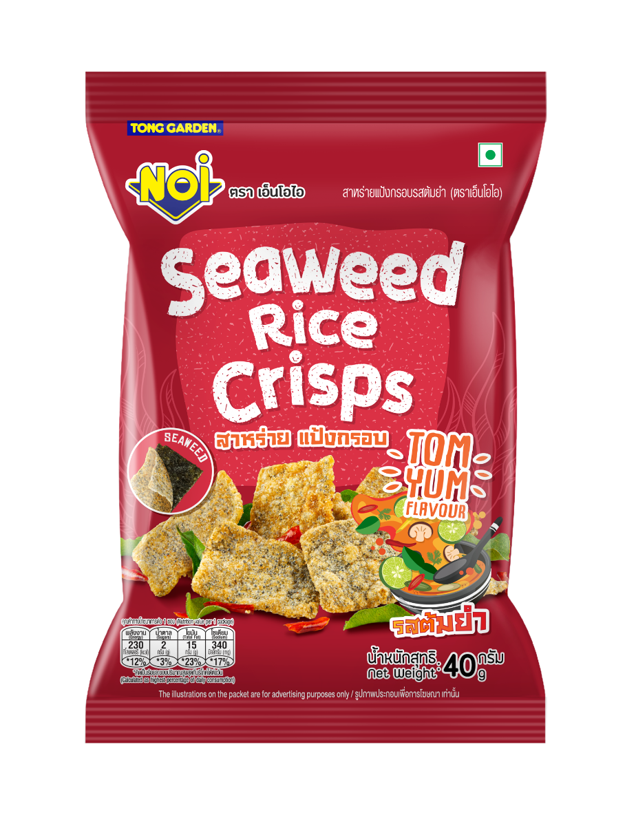 NOI Seaweed Rice Crisps Tom Yum Flavour 40g (best before 12 Nov 2026)