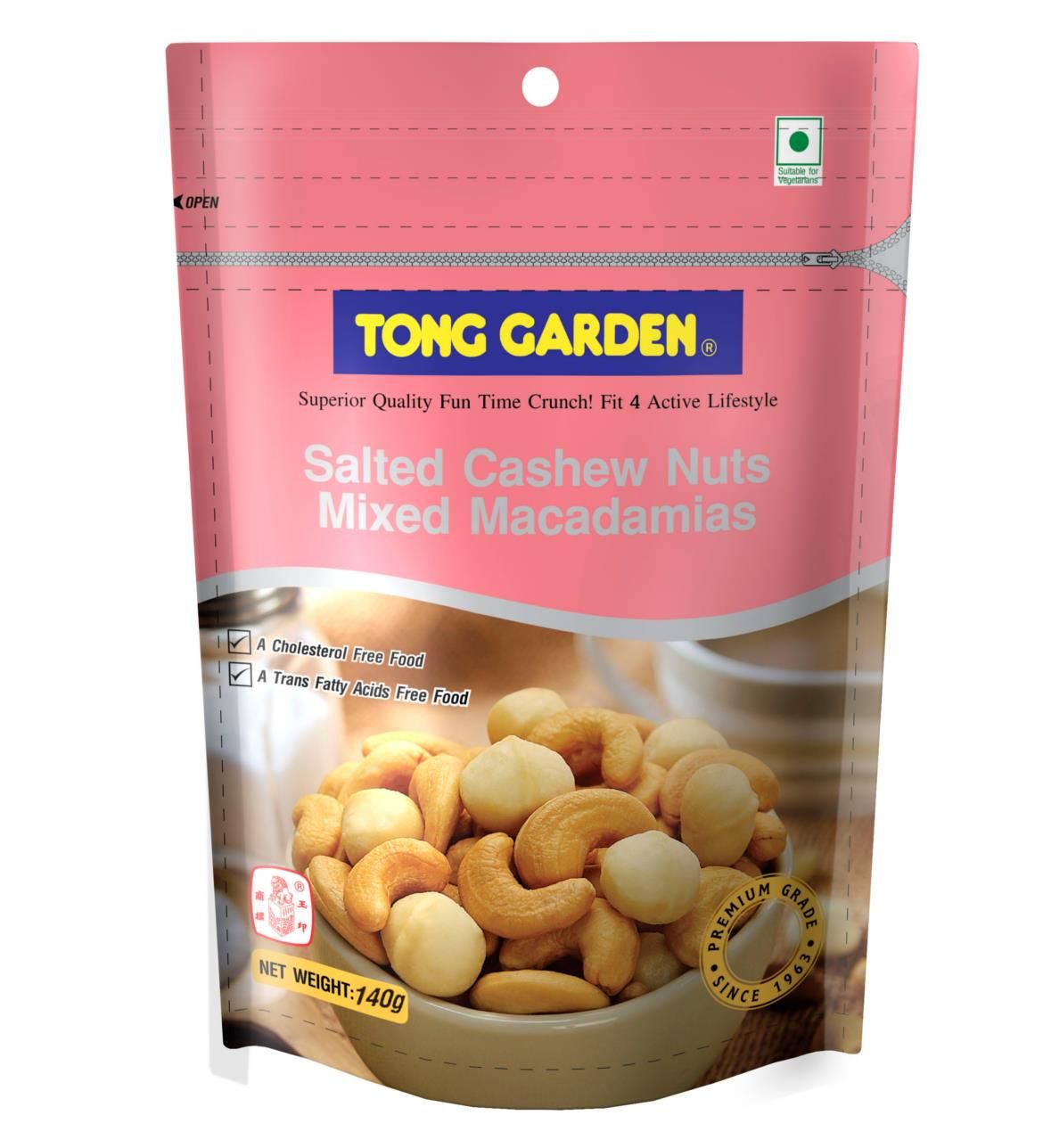 tong garden salted cashew nuts mixed macadamia 140g